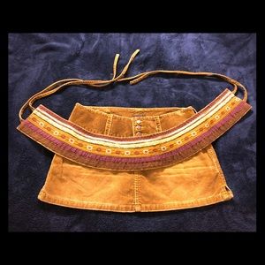 Corduroy Mini Skirt with Removable Belt